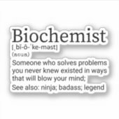 Funny Biochemist Definition, Biochemie Sticker (Voorkant)