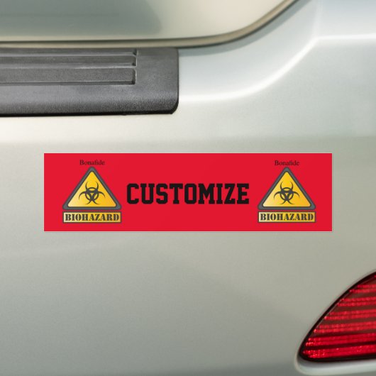 Funny Biohazard Warning Sign Thunder_Cove Bumpersticker (Op auto)