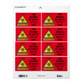 Funny Biohazard Warning Sign Thunder_Cove Etiket (Full Sheet)