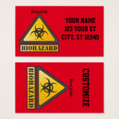 Funny Biohazard Warning Sign Thunder_Cove Visitekaartje (Voorkant /achterkant)