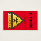 Funny Biohazard Warning Sign Thunder_Cove Visitekaartje (Achterkant)