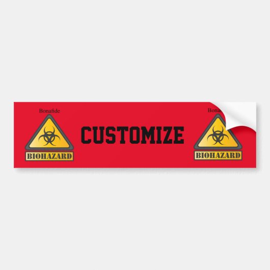 Funny Biohazard Warning SignThunder_Cove Bumpersticker (Voorkant)