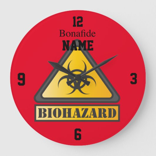 Funny Biohazard Warning SignThunder_Cove Grote Klok (Voorkant)