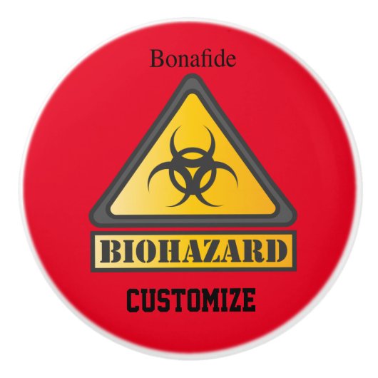 Funny Biohazard Warning SignThunder_Cove Keramische Knop (Voorkant)