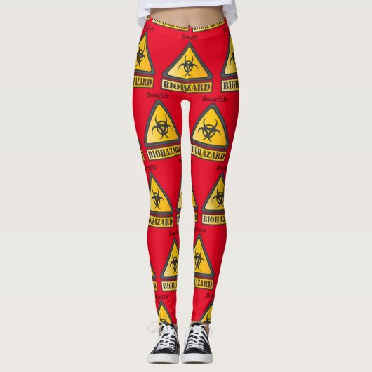 Funny Biohazard Warning SignThunder_Cove Leggings (Voorkant)