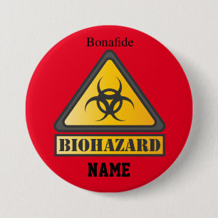 Funny Biohazard Warning SignThunder_Cove Ronde Button 7,6 Cm