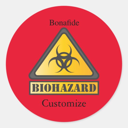 Funny Biohazard Warning SignThunder_Cove Ronde Sticker (Voorkant)