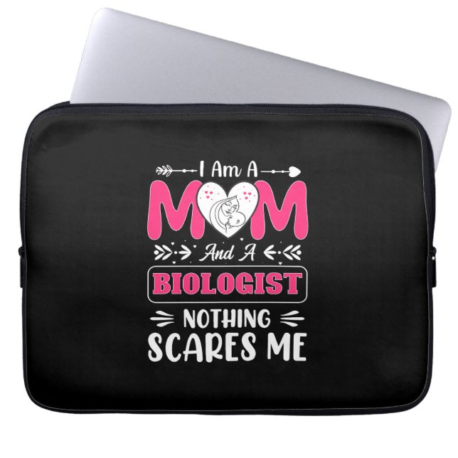 Funny Biologist Mam, bioloog mam Funny Laptop Sleeve (Voorkant)