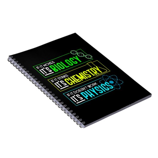 Funny Biology Chemistry Physics Science Nerd Notitieboek (Rechterzijde)