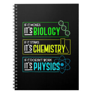 Funny Biology Chemistry Physics Science Nerd Notitieboek