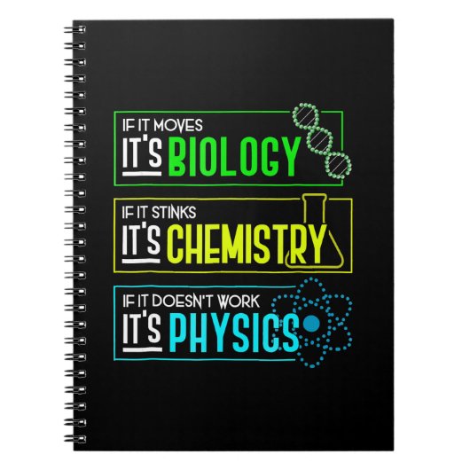 Funny Biology Chemistry Physics Science Nerd Notitieboek (Voorkant)