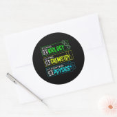 Funny Biology Chemistry Physics Science Nerd Ronde Sticker (Envelop)