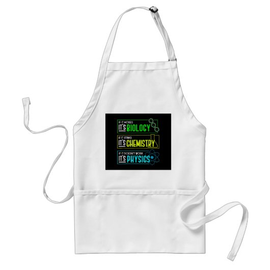 Funny Biology Chemistry Physics Science Nerd Standaard Schort (Voorkant)