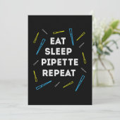 Funny Biology Eat Sleep Pipet Herhaling T Feestdagenkaart (Staand voorkant)
