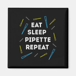 Funny Biology Eat Sleep Pipet Herhaling T Magneet