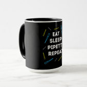 Funny Biology Eat Sleep Pipet Herhaling T Mok (Voorkant links)