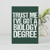 Funny Biology Major Afstuderen Bioloog Afstuderen Kaart (Staand voorkant)