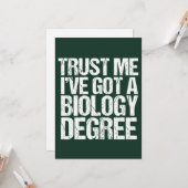 Funny Biology Major Afstuderen Bioloog Afstuderen Kaart (Voorkant / Achterkant in situ)
