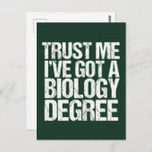 Funny Biology Major Afstuderen Green Bioloog Briefkaart (Voorkant / Achterkant)