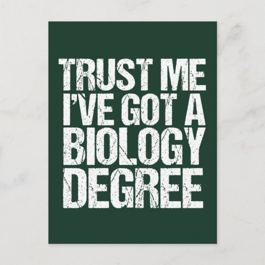 Funny Biology Major Afstuderen Green Bioloog Briefkaart (Voorkant)