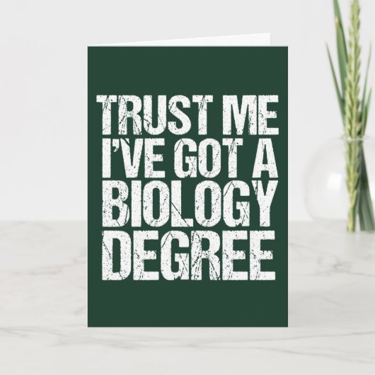 Funny Biology Major Afstuderen Green Bioloog Kaart (Voorkant)