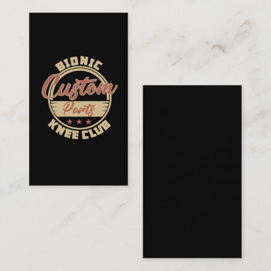 Funny Bionic Knee Replacement Surgery Recovery Visitekaartje (Voorkant / Achterkant)
