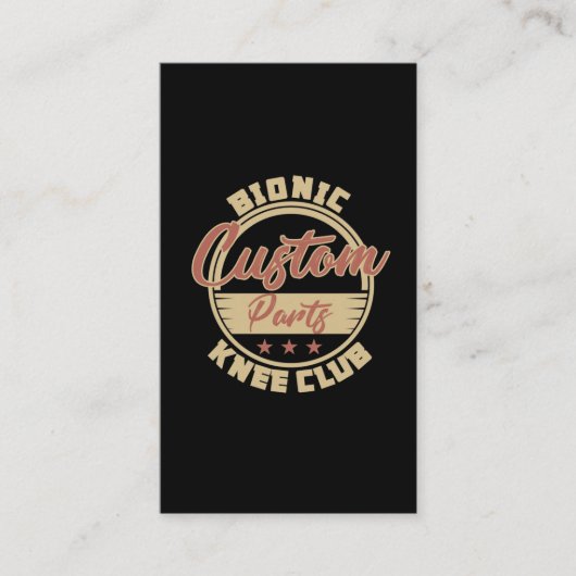 Funny Bionic Knee Replacement Surgery Recovery Visitekaartje (Voorkant)