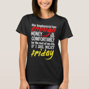 Funny Biophysicist genoeg geld tot volgende vrijda T-shirt
