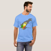Funny Birb Memes Tre schaduw Green Cheeked Conure T-shirt (Voorkant volledig)