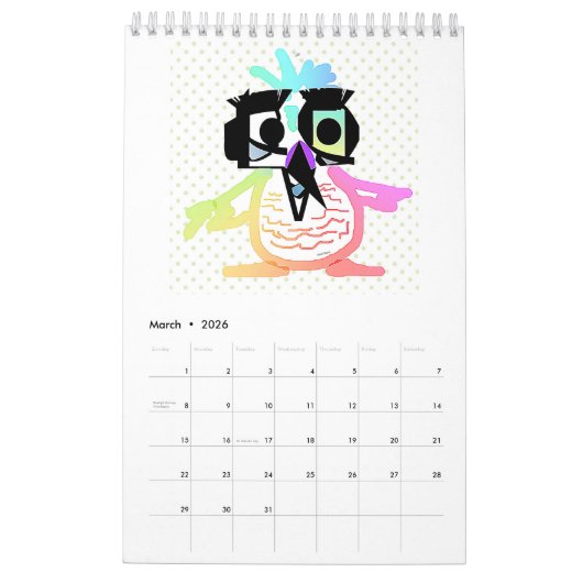 FUNNY BIRD Agenda Kalender (Mar 2026)
