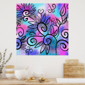 Funny bird art poster (Keuken)