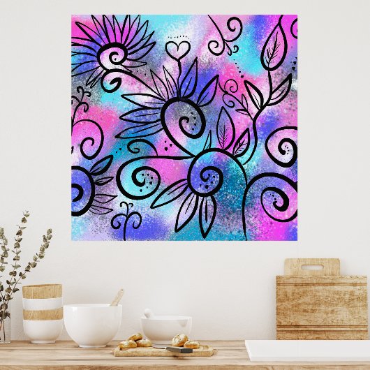 Funny bird art poster (Keuken)