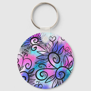 Funny bird art sleutelhanger