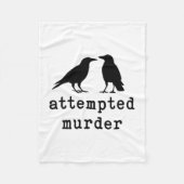 Funny Bird Attempted Murder Crow Tee  Fleece Deken (Voorkant)