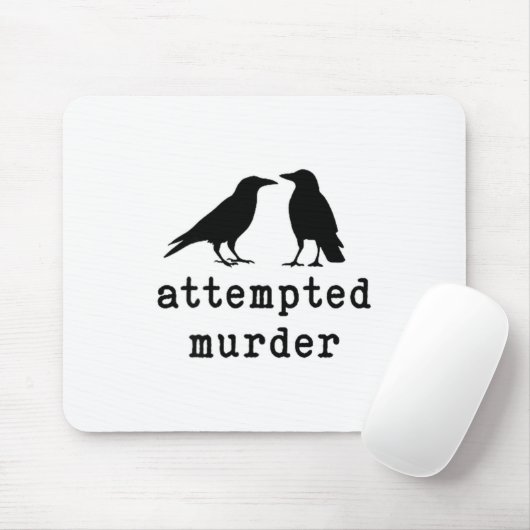 Funny Bird Attempted Murder Crow Tee  Muismat (Met muis)