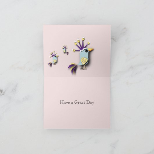 Funny Bird Bewerkbaar Kaart (Binnen)