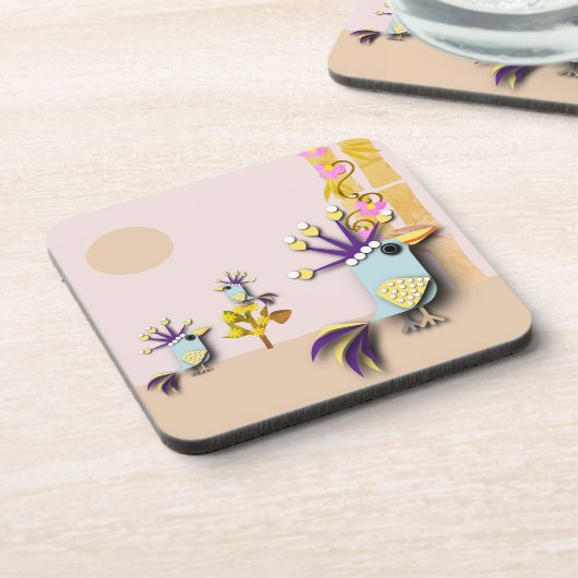 Funny Bird Bier Onderzetter (Linkerzijde)