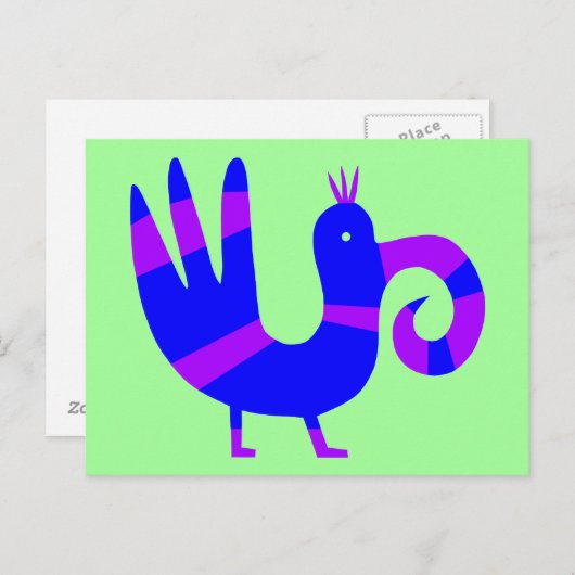 Funny Bird Briefkaart (Voorkant / Achterkant)