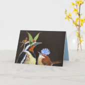 Funny bird card met sapsucker kaart (Gele Bloem)