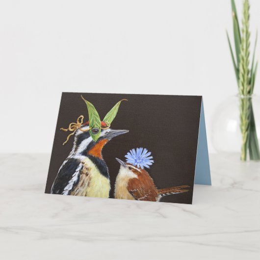 Funny bird card met sapsucker kaart (Voorkant)