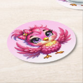 Funny Bird Cartoon Sublimation-56342 Ronde Kartonnen Onderzetter (Gebogen)