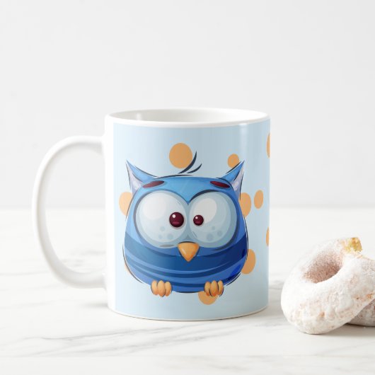 Funny Bird Collectie - Blauw Koffiemok (Met donut)