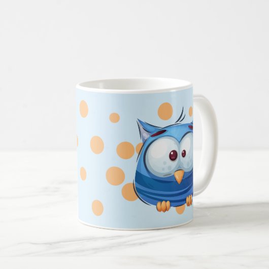 Funny Bird Collectie - Blauw Koffiemok (Voorkant rechts)