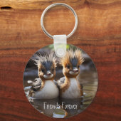 Funny Bird Ducks Friends Forever Naam aanpassen Sleutelhanger (Achterkant)