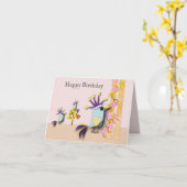 Funny Bird Editable Kaart (Gele Bloem)