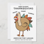Funny Bird Fowl Turkey Thanksgiving Feestdagenkaart (Voorkant)