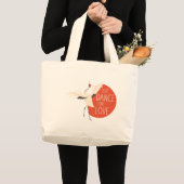 Funny Bird Message - Just Dance for Love 1 Grote Tote Bag (Voorkant (product))