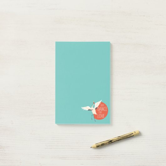 Funny Bird Message - Just Dance for Love 1 Post-it® Notes (Op bureau)