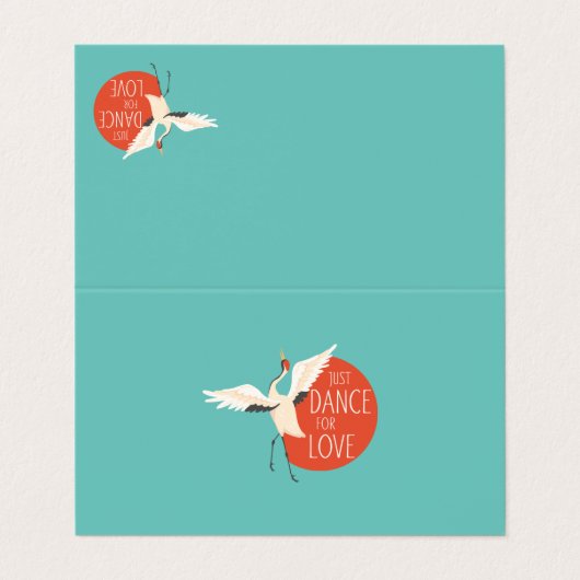 Funny Bird Message - Just Dance for Love 1 Visitekaartje (Buitenkant ongevouwen)