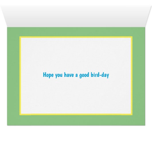 Funny Bird Personalized Bird Day Kaart (Binenzijde Horizontaal (Onderkant))